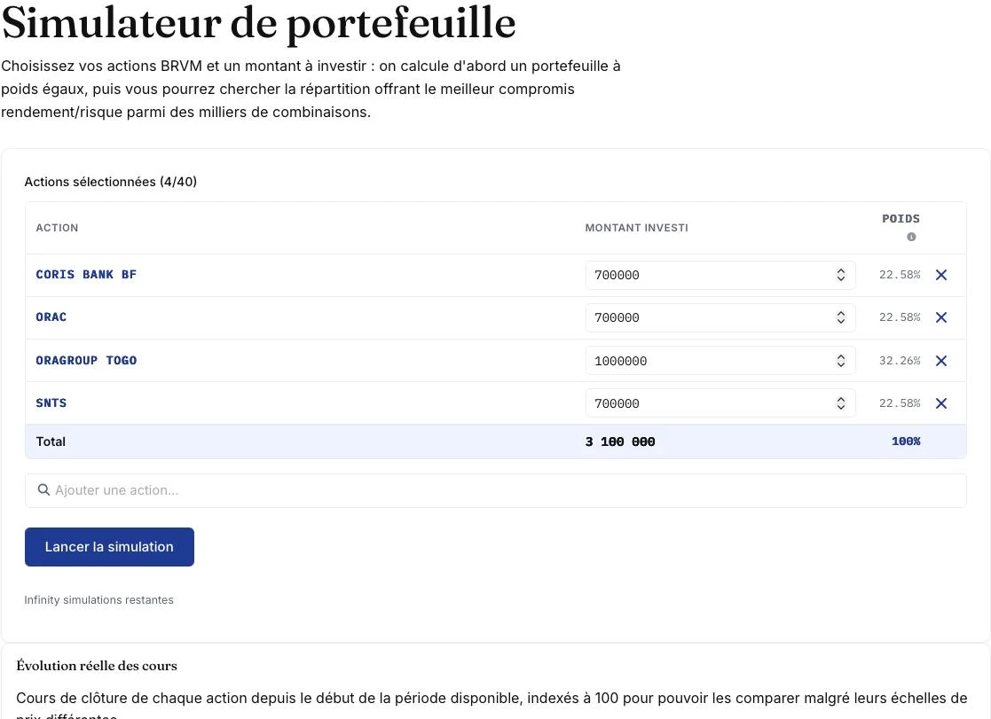 Comparaison de strategies d'investissement - simulateur premium GM Finance